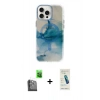 MARSİLYAN™- iPhone 16 Pro Max Kılıf Ufuk Doku Prime - Şeffaf Pasifik Cam Ekran Koruyucu + Raze Metal Kamera Lens - SH
