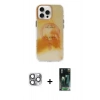 MARSİLYAN™- iPhone 16 Pro Max Kılıf Ufuk Doku Prime - Siyah 360 Mat Full Body Arka Koruyucu + Pers Alüminyum Kamera Lens - GI