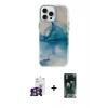 MARSİLYAN™- iPhone 16 Pro Max Kılıf Ufuk Doku Prime - Siyah 360 Mat Full Body Arka Koruyucu + Bilvis Titan Kamera Lens - GS