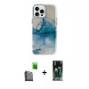 MARSİLYAN™- iPhone 16 Pro Max Kılıf Ufuk Doku Prime - Siyah 360 Mat Full Body Arka Koruyucu + Raze Metal Kamera Lens - SH