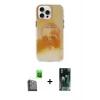 MARSİLYAN™- iPhone 16 Pro Max Kılıf Ufuk Doku Prime - Siyah 360 Mat Full Body Arka Koruyucu + Raze Metal Kamera Lens - SH