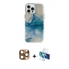 MARSİLYAN™- iPhone 16 Pro Max Kılıf Ufuk Doku Prime - Siyah 3D Antistatik Cam Ekran Koruyucu + Pers Alüminyum Kamera Lens - CLTM