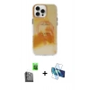 MARSİLYAN™- iPhone 16 Pro Max Kılıf Ufuk Doku Prime - Siyah 3D Antistatik Cam Ekran Koruyucu + Raze Metal Kamera Lens - SH