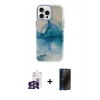 MARSİLYAN™- iPhone 16 Pro Max Kılıf Ufuk Doku Prime - Siyah 3D Antistatik Hayalet Cam Ekran Koruyucu + Bilvis Titan Kamera Lens - GS