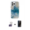 MARSİLYAN™- iPhone 16 Pro Max Kılıf Ufuk Doku Prime - Siyah 3D Antistatik Hayalet Cam Ekran Koruyucu + Bilvis Titan Kamera Lens - TMGI
