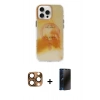 MARSİLYAN™- iPhone 16 Pro Max Kılıf Ufuk Doku Prime - Siyah 3D Antistatik Hayalet Cam Ekran Koruyucu + Pers Alüminyum Kamera Lens - CLTM