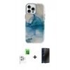 MARSİLYAN™- iPhone 16 Pro Max Kılıf Ufuk Doku Prime - Siyah 3D Antistatik Hayalet Cam Ekran Koruyucu + Raze Metal Kamera Lens - BZ