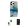 MARSİLYAN™- iPhone 16 Pro Max Kılıf Ufuk Doku Prime - Siyah 3D Antistatik Hayalet Cam Ekran Koruyucu + Raze Metal Kamera Lens - NLGY