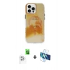 MARSİLYAN™- iPhone 16 Pro Max Kılıf Ufuk Doku Prime - Siyah 3D Antistatik Seramik Nano Ekran Koruyucu + Raze Metal Kamera Lens - BZ