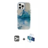 MARSİLYAN™- iPhone 16 Pro Max Kılıf Ufuk Doku Prime - Siyah 3D Antistatik Seramik Nano Ekran Koruyucu + PVD Metal Kamera Lens - GS