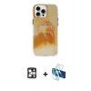 MARSİLYAN™- iPhone 16 Pro Max Kılıf Ufuk Doku Prime - Siyah 3D Antistatik Seramik Nano Ekran Koruyucu + PVD Metal Kamera Lens - GS