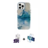 MARSİLYAN™- iPhone 16 Pro Max Kılıf Ufuk Doku Prime - Siyah 3D Antistatik Seramik Nano Ekran Koruyucu + Bilvis Titan Kamera Lens - SH