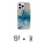 MARSİLYAN™- iPhone 16 Pro Max Kılıf Ufuk Doku Prime - Siyah Bilvis 3D Cam Ekran Koruyucu + Pers Alüminyum Kamera Lens - GS