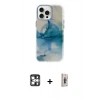 MARSİLYAN™- iPhone 16 Pro Max Kılıf Ufuk Doku Prime - Siyah Bilvis 3D Cam Ekran Koruyucu + PVD Metal Kamera Lens - GS