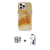 MARSİLYAN™- iPhone 16 Pro Max Kılıf Ufuk Doku Prime - Siyah Bilvis 3X AR Hayalet Cam Ekran Koruyucu + Pers Alüminyum Kamera Lens - GI