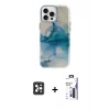 MARSİLYAN™- iPhone 16 Pro Max Kılıf Ufuk Doku Prime - Siyah Bilvis 3X AR Hayalet Cam Ekran Koruyucu + PVD Metal Kamera Lens - SH