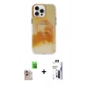 MARSİLYAN™- iPhone 16 Pro Max Kılıf Ufuk Doku Prime - Siyah Bilvis 3X AR Hayalet Cam Ekran Koruyucu + Raze Metal Kamera Lens - NLGY