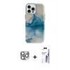 MARSİLYAN™- iPhone 16 Pro Max Kılıf Ufuk Doku Prime - Siyah Bilvis 3X AR HD Cam Ekran Koruyucu + Pers Alüminyum Kamera Lens - GI