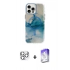 MARSİLYAN™- iPhone 16 Pro Max Kılıf Ufuk Doku Prime - Siyah Bilvis 5in1 3D Magic Cam Ekran Koruyucu + Gümüş Pers Alüminyum Kamera Lens