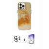 MARSİLYAN™- iPhone 16 Pro Max Kılıf Ufuk Doku Prime - Siyah Bilvis 5in1 3D Magic Cam Ekran Koruyucu + Gümüş Pers Alüminyum Kamera Lens