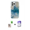 MARSİLYAN™- iPhone 16 Pro Max Kılıf Ufuk Doku Prime - Siyah Bilvis 5in1 3D Magic Cam Ekran Koruyucu + Raze Metal Kamera Lens - NLGY