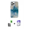 MARSİLYAN™- iPhone 16 Pro Max Kılıf Ufuk Doku Prime - Siyah Bilvis 5in1 3D Magic Cam Ekran Koruyucu + Raze Metal Kamera Lens - SH