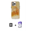 MARSİLYAN™- iPhone 16 Pro Max Kılıf Ufuk Doku Prime - Siyah Bilvis 5in1 3D Magic Cam Ekran Koruyucu + PVD Metal Kamera Lens - SH