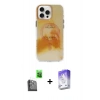 MARSİLYAN™- iPhone 16 Pro Max Kılıf Ufuk Doku Prime - Siyah Bilvis 5in1 3D Magic Cam Ekran Koruyucu + Raze Metal Kamera Lens - SH