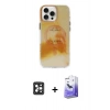 MARSİLYAN™- iPhone 16 Pro Max Kılıf Ufuk Doku Prime - Siyah Bilvis 5in1 5D Magic Hayalet Cam Ekran Koruyucu + Siyah PVD Metal Kamera Lens