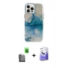 MARSİLYAN™- iPhone 16 Pro Max Kılıf Ufuk Doku Prime - Siyah Bilvis 5in1 5D Magic Hayalet Cam Ekran Koruyucu + Raze Metal Kamera Lens - SH