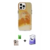 MARSİLYAN™- iPhone 16 Pro Max Kılıf Ufuk Doku Prime - Siyah Bilvis 5in1 5D Magic Hayalet Cam Ekran Koruyucu + Raze Metal Kamera Lens - NLGY