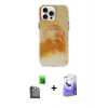 MARSİLYAN™- iPhone 16 Pro Max Kılıf Ufuk Doku Prime - Siyah Bilvis 5in1 5D Magic Hayalet Cam Ekran Koruyucu + Raze Metal Kamera Lens - SH