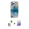 MARSİLYAN™- iPhone 16 Pro Max Kılıf Ufuk Doku Prime - Siyah Bilvis 5in1 5D Magic Hayalet Cam Ekran Koruyucu + Raze Metal Kamera Lens - NLGY