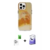 MARSİLYAN™- iPhone 16 Pro Max Kılıf Ufuk Doku Prime - Siyah Bilvis 5in1 5D Magic Hayalet Cam Ekran Koruyucu + Raze Metal Kamera Lens - BZ