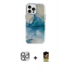 MARSİLYAN™- iPhone 16 Pro Max Kılıf Ufuk Doku Prime - Siyah Buffer Cam Ekran Koruyucu + Pers Alüminyum Kamera Lens - GI