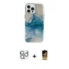 MARSİLYAN™- iPhone 16 Pro Max Kılıf Ufuk Doku Prime - Siyah Buffer Cam Ekran Koruyucu + Gümüş Pers Alüminyum Kamera Lens