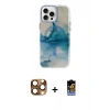 MARSİLYAN™- iPhone 16 Pro Max Kılıf Ufuk Doku Prime - Siyah Buffer Hayalet Cam Ekran Koruyucu + Pers Alüminyum Kamera Lens - CLTM