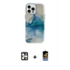 MARSİLYAN™- iPhone 16 Pro Max Kılıf Ufuk Doku Prime - Siyah Buffer Hayalet Cam Ekran Koruyucu + PVD Metal Kamera Lens - GD