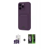 MARSİLYAN™- iPhone 16 Pro Max Kılıf Vadi Çizgi Prime - Şeffaf 360 Full Body Arka Koruyucu + Bilvis Titan Kamera Lens - GS