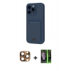 MARSİLYAN™- iPhone 16 Pro Max Kılıf Vadi Çizgi Prime - Şeffaf 360 Full Body Arka Koruyucu + Pers Alüminyum Kamera Lens - CLTM