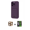 MARSİLYAN™- iPhone 16 Pro Max Kılıf Vadi Çizgi Prime - Şeffaf 360 Full Body Arka Koruyucu + Pers Alüminyum Kamera Lens - CLTM