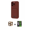MARSİLYAN™- iPhone 16 Pro Max Kılıf Vadi Çizgi Prime - Şeffaf 360 Full Body Arka Koruyucu + Pers Alüminyum Kamera Lens - CLTM