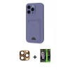 MARSİLYAN™- iPhone 16 Pro Max Kılıf Vadi Çizgi Prime - Şeffaf 360 Full Body Arka Koruyucu + Pers Alüminyum Kamera Lens - CLTM