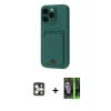 MARSİLYAN™- iPhone 16 Pro Max Kılıf Vadi Çizgi Prime - Şeffaf 360 Full Body Arka Koruyucu + Gümüş PVD Metal Kamera Lens