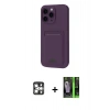MARSİLYAN™- iPhone 16 Pro Max Kılıf Vadi Çizgi Prime - Şeffaf 360 Full Body Arka Koruyucu + Gümüş PVD Metal Kamera Lens