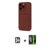 MARSİLYAN™- iPhone 16 Pro Max Kılıf Vadi Çizgi Prime - Şeffaf 360 Full Body Arka Koruyucu + Gümüş PVD Metal Kamera Lens