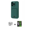MARSİLYAN™- iPhone 16 Pro Max Kılıf Vadi Çizgi Prime - Şeffaf 360 Full Body Arka Koruyucu + Pers Alüminyum Kamera Lens - GS