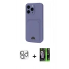 MARSİLYAN™- iPhone 16 Pro Max Kılıf Vadi Çizgi Prime - Şeffaf 360 Full Body Arka Koruyucu + Pers Alüminyum Kamera Lens - GS