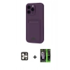MARSİLYAN™- iPhone 16 Pro Max Kılıf Vadi Çizgi Prime - Şeffaf 360 Full Body Arka Koruyucu + PVD Metal Kamera Lens - GD
