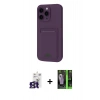 MARSİLYAN™- iPhone 16 Pro Max Kılıf Vadi Çizgi Prime - Şeffaf 360 Full Body Arka Koruyucu + Titanyum Gri Bilvis Titan Kamera Lens